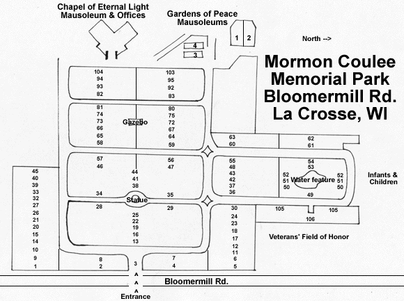Mormon Coulee Memorial Park Cemetery map