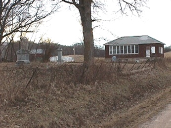 Welch Congregational/Methodist Cemetery and former church, March 2000