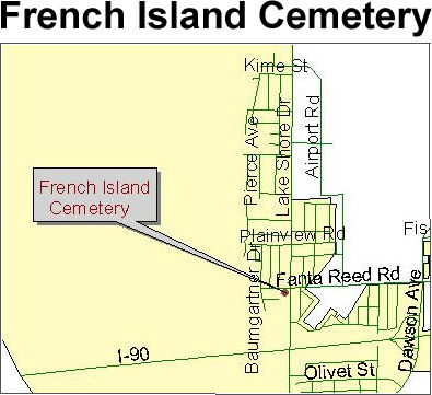 Map to French Island Cemetery