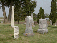 Green Mound Cemetery stones, April 2000