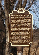 Marker of the birth place of Luther College