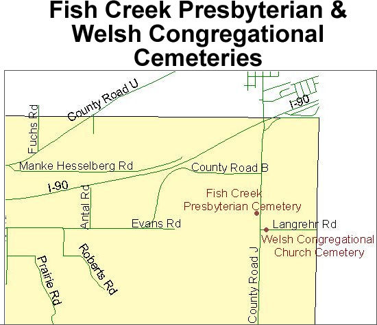Map to Town of Bangor rural cemeteries