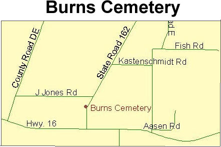 Map to Burns Cemetery