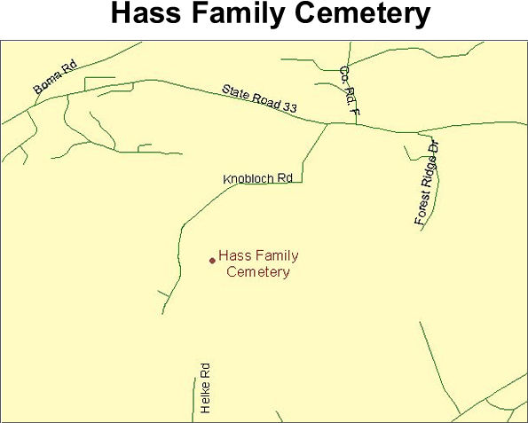 Map to Hass Family Cemetery