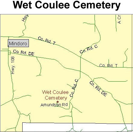 Map to Wet Coulee Cemetery