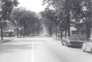 West Avenue and Main Street looking south, 1970